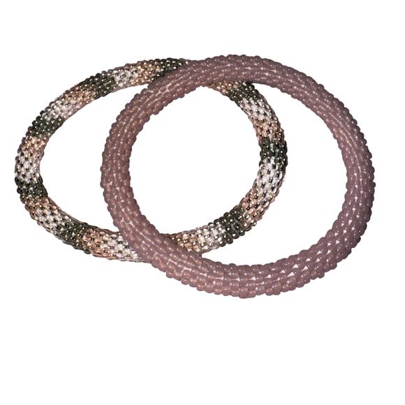 Set of 2 Sashka Co Hand Crafted Glass Bead Bracelets - Picture 2 of 2